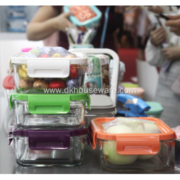 Silicone Cover High Borosilicate Glass Food Container